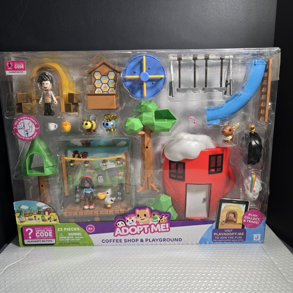 Adopt Me! Coffee Shop and Playground Playset Comes with Online Virtual Item Code